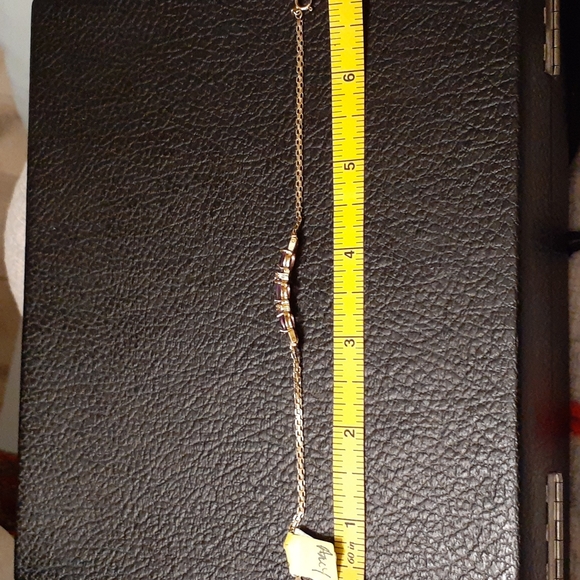 14K AMYTHEST/ ACCENT DIAMOND BRACELET 7"L - Picture 5 of 8